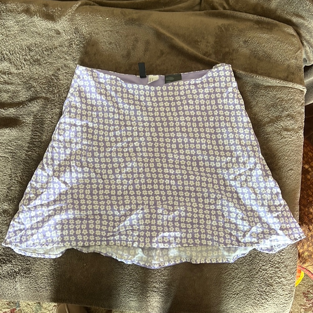 Purple floral short skirt